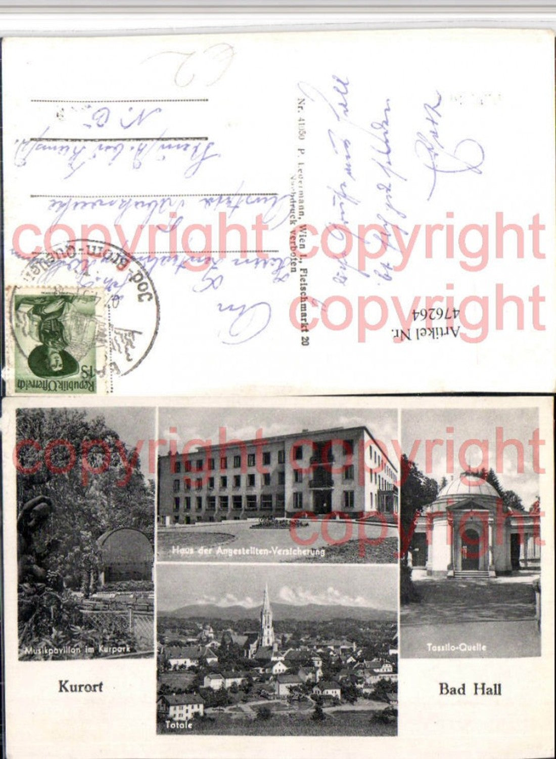 476264,Bad Hall Totale Musikpavillon Quelle Mehrbildkarte