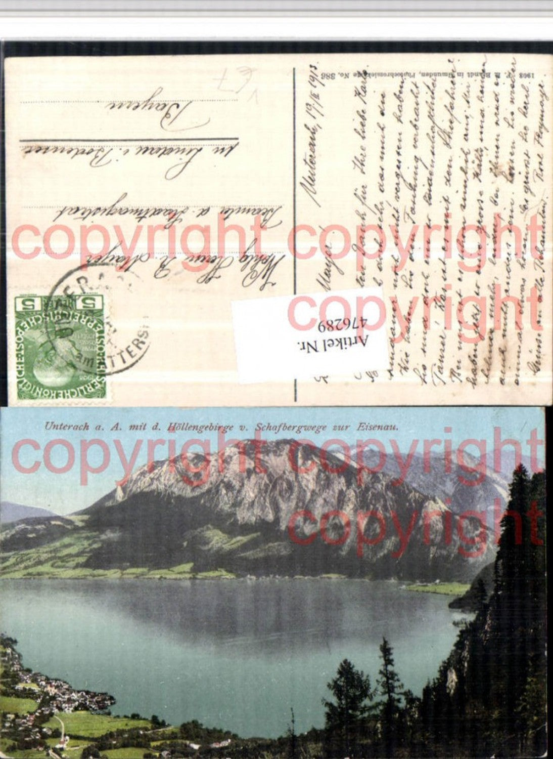 476289,Unterach am Attersee Totale Bergkulisse pub F.E. Brandt 386
