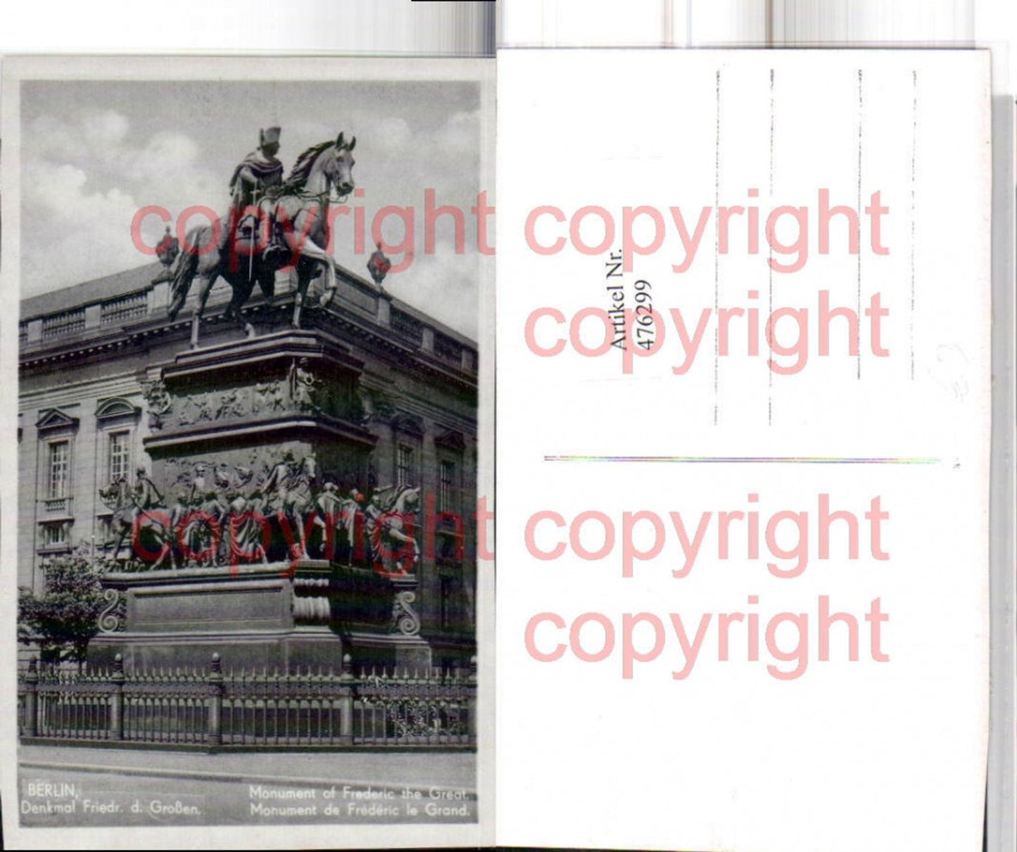 476299,Berlin Denkmal Friedrich des Großen Statue