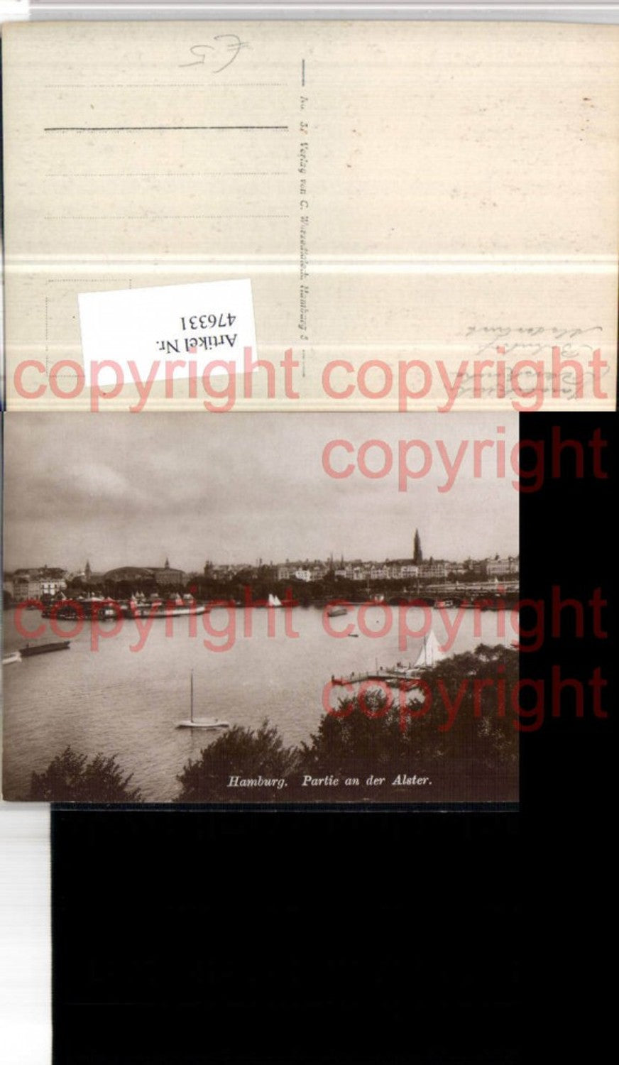 476331,Hamburg Teilansicht Partie an d. Alster