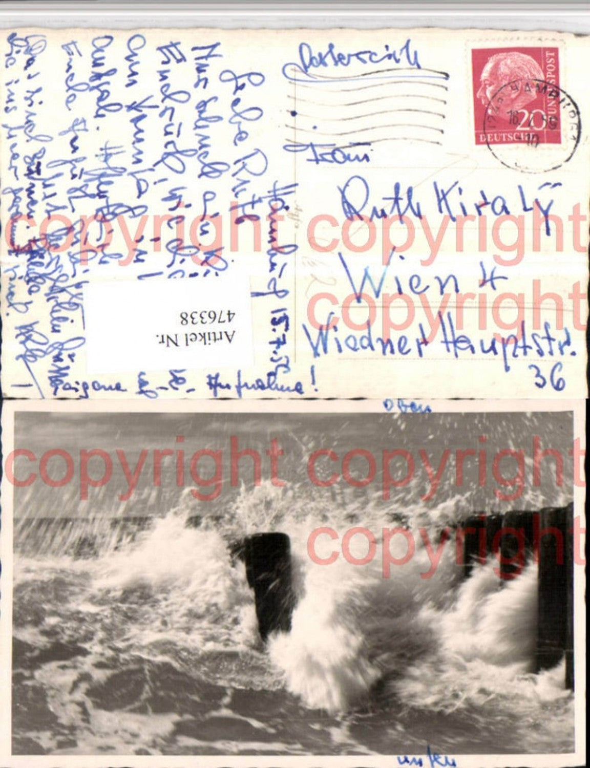 476338,Foto AK Hamburg Brandung