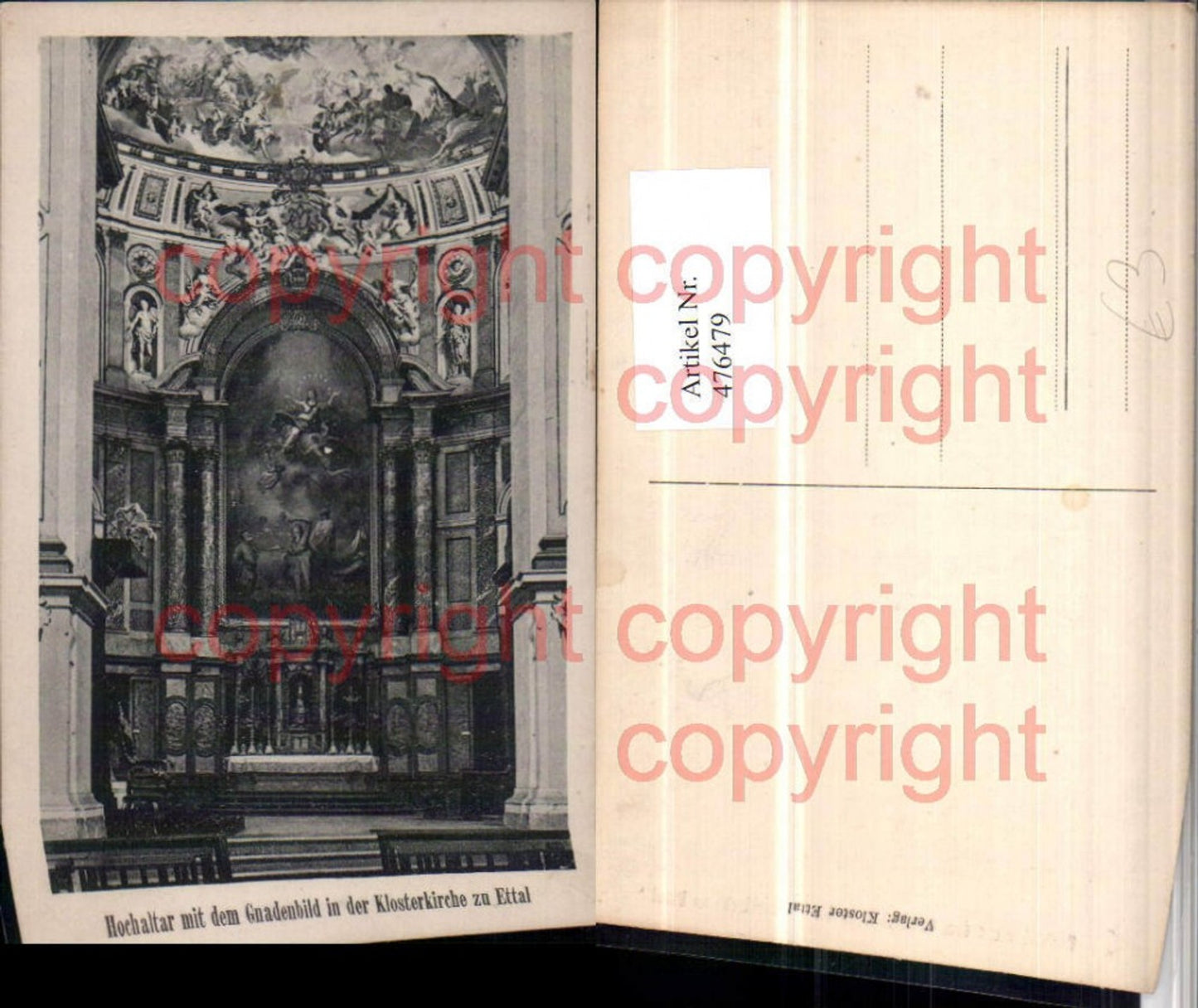 476479,Ettal Klosterkirche Kirche Hochaltar m. Gnadenbild
