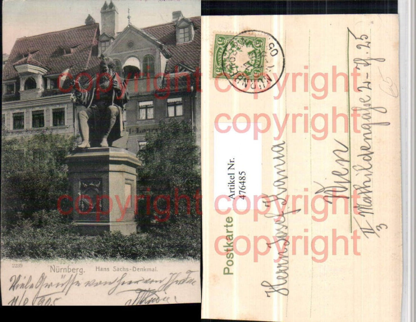 476485,Nürnberg Hans Sachs-Denkmal Statue