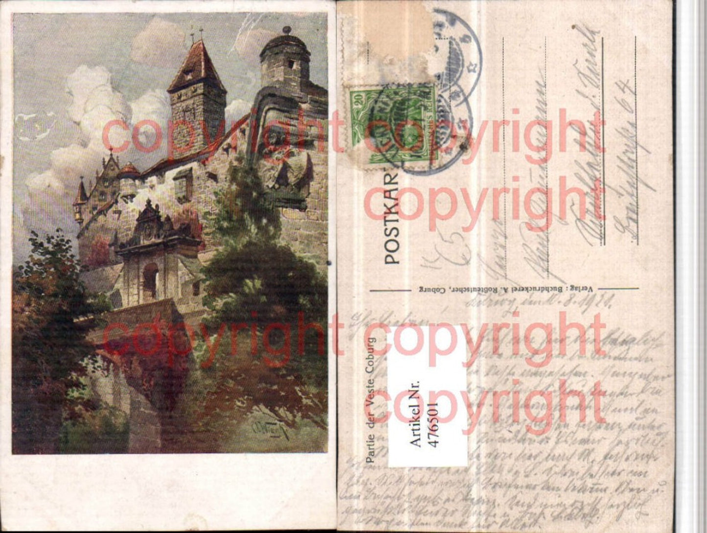 476501,Künstler AK Wiegh Coburg Veste Festung