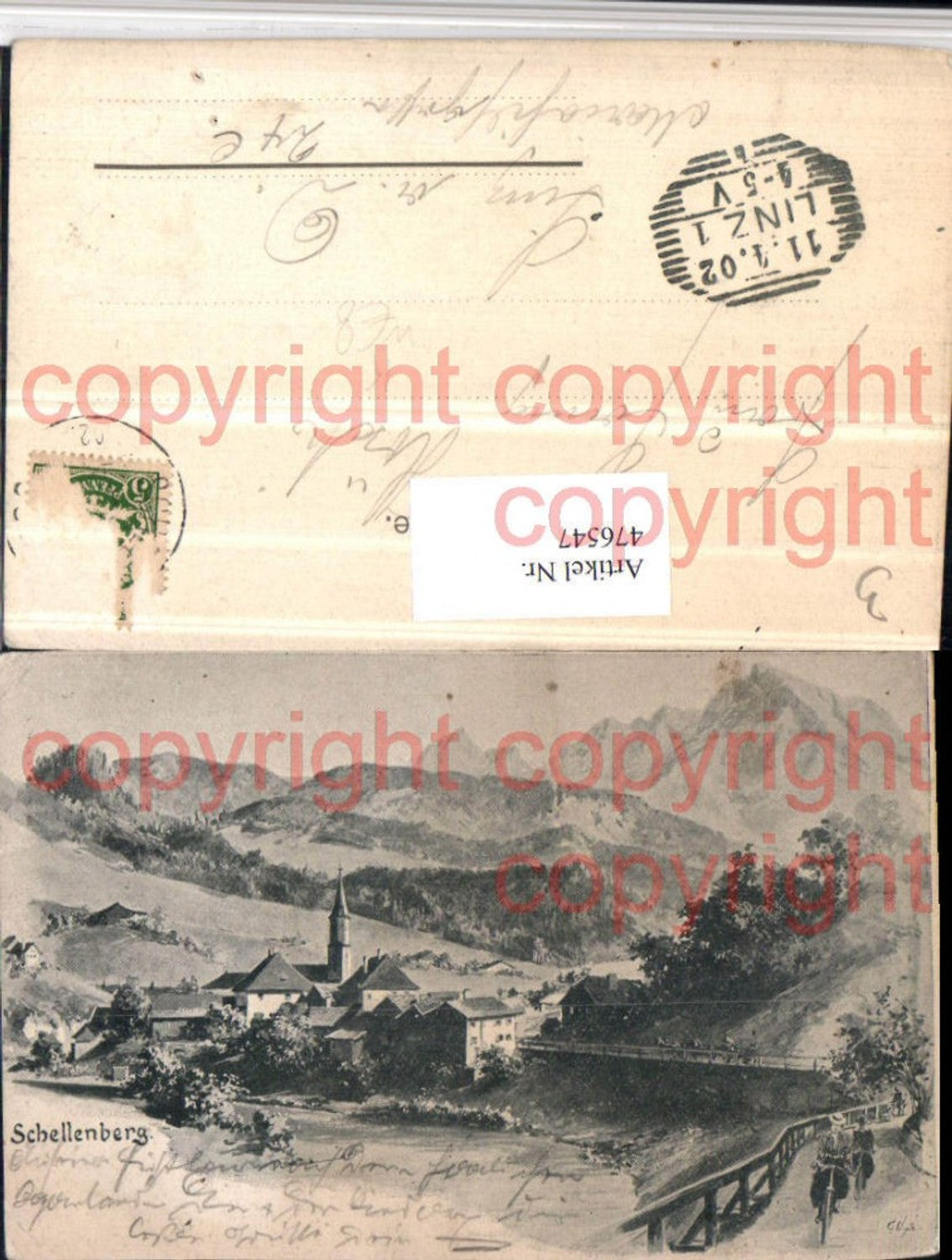 476547, Artist AK Schellenberg Marktschellenberg Total mountain scenery
