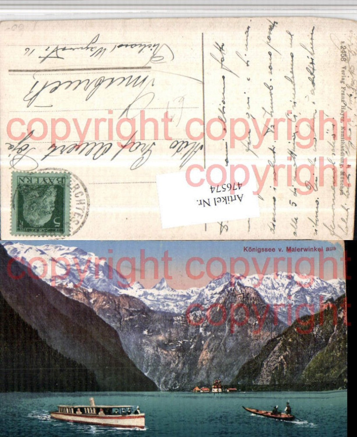 476574,Königssee See b. Schönau Boote Bergkulisse