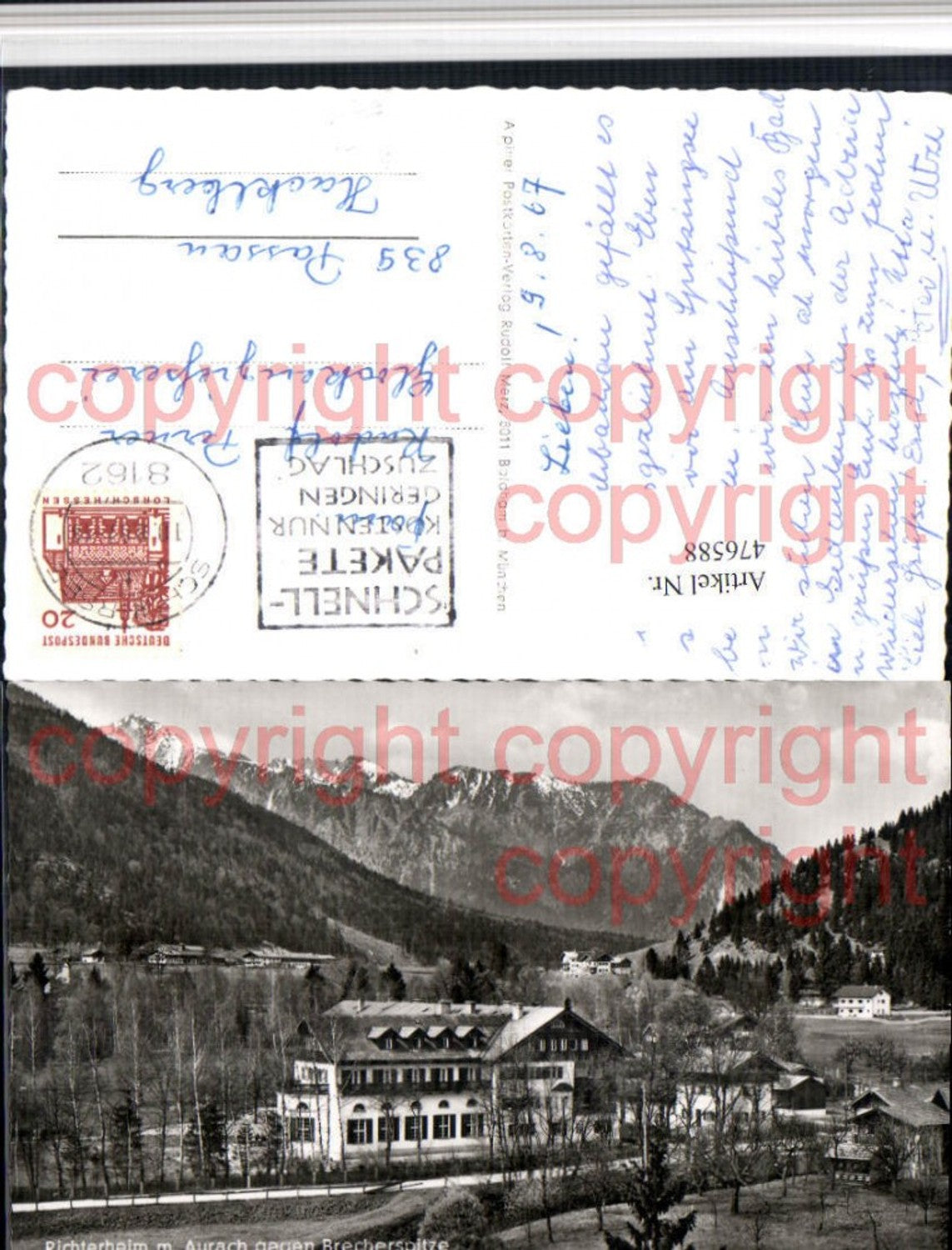 476588,Richterheim b. Fischbachau m. Aurach geg. Brecherspitze Bergkulisse