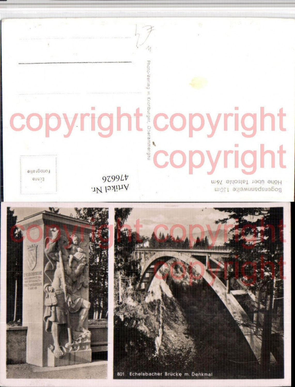 476626,Echelsbacher Brücke b. Rottenbuch m. Denkmal Mehrbildkarte