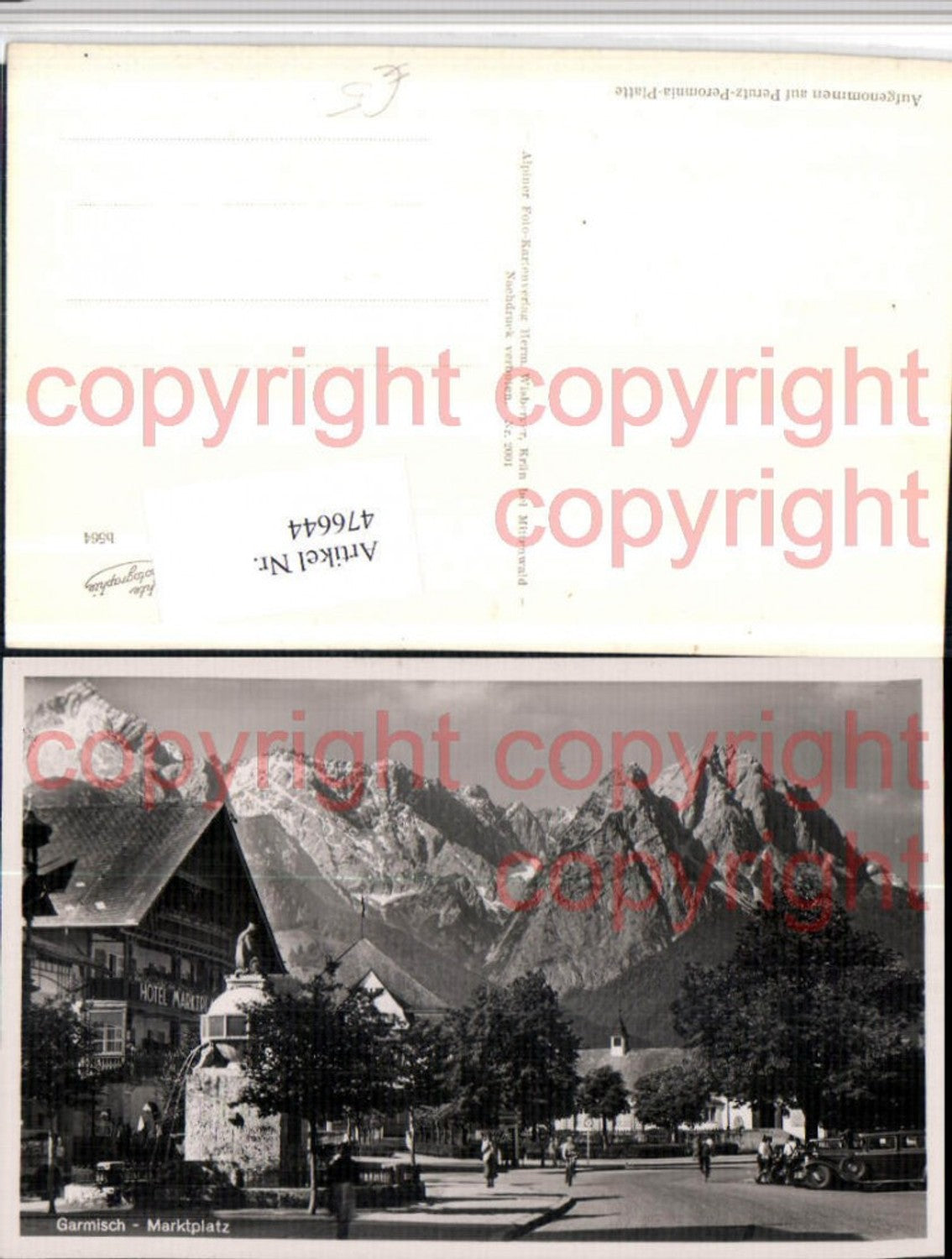 476644,Garmisch Marktplatz Brunnen Hotel Bergkulisse