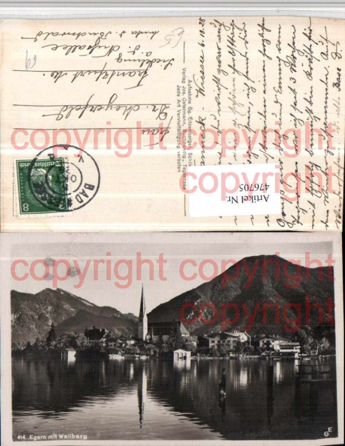 476705,Egern am Tegernsee Totale Kirche m. Wallberg