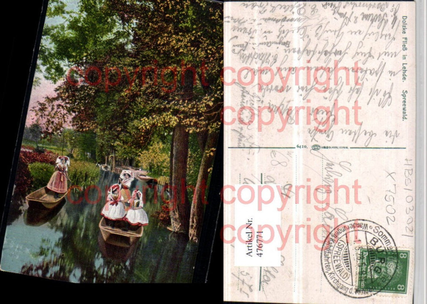 476771, Spreewald near Burg, boat trip, boats, traditional costume