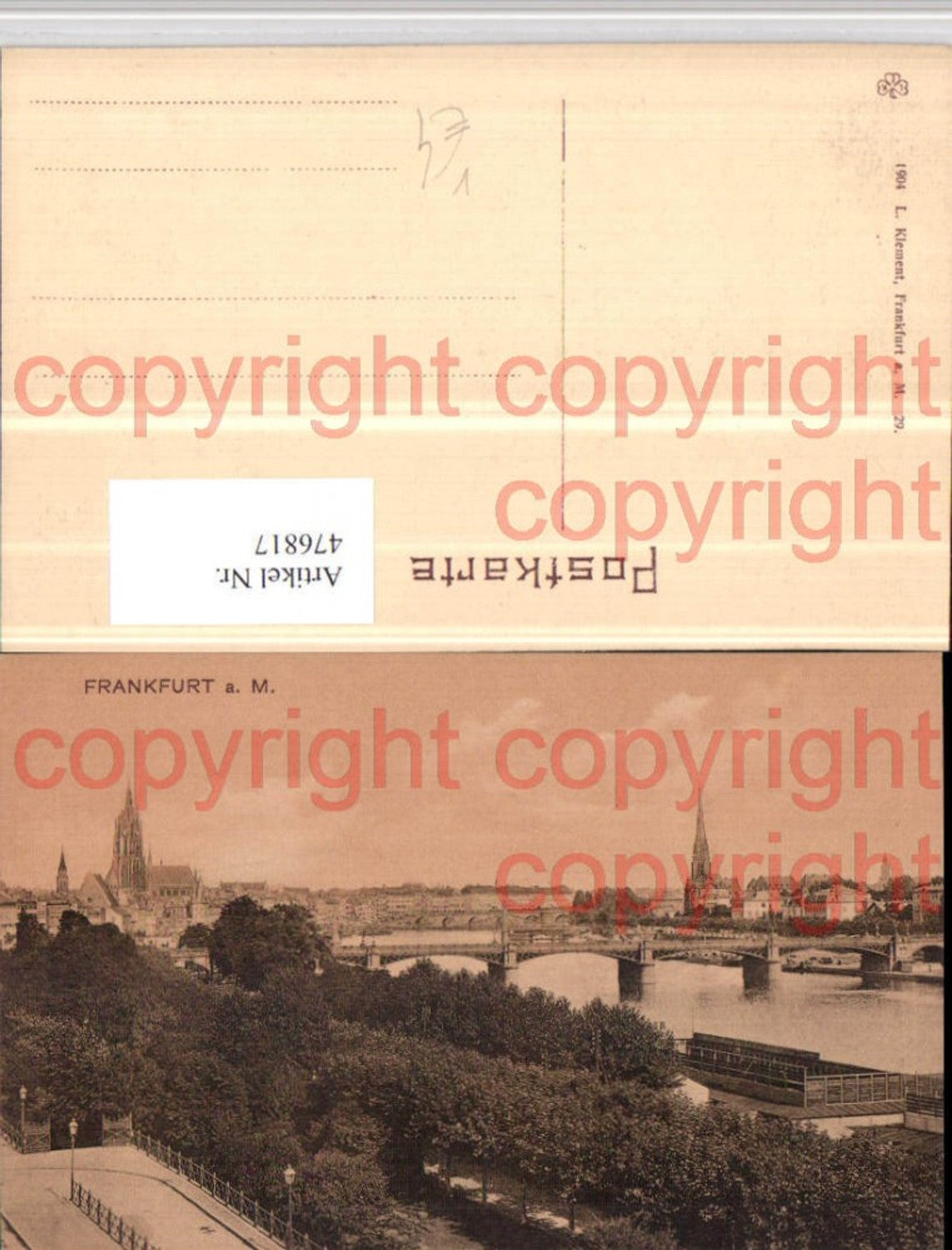 476817,Frankfurt am Main Teilansicht Brücke pub L. Klement 29