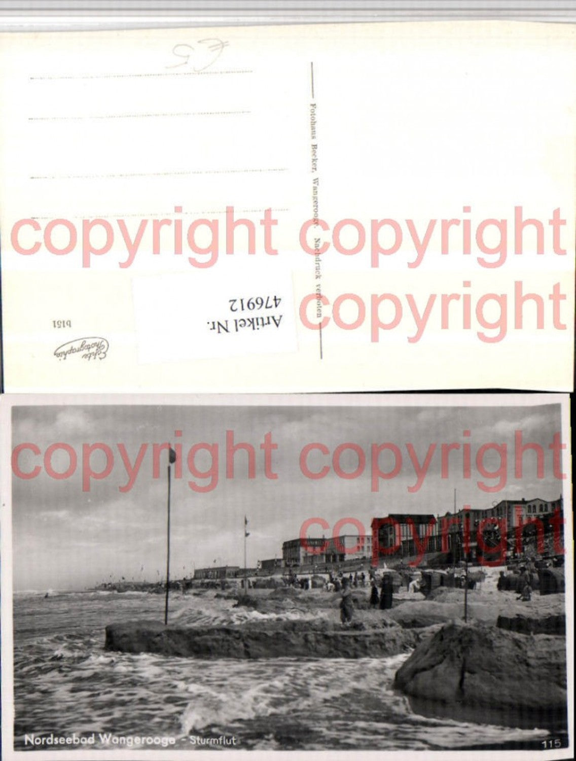 476912,Nordseebad Wangerooge Sturmflut Strandleben
