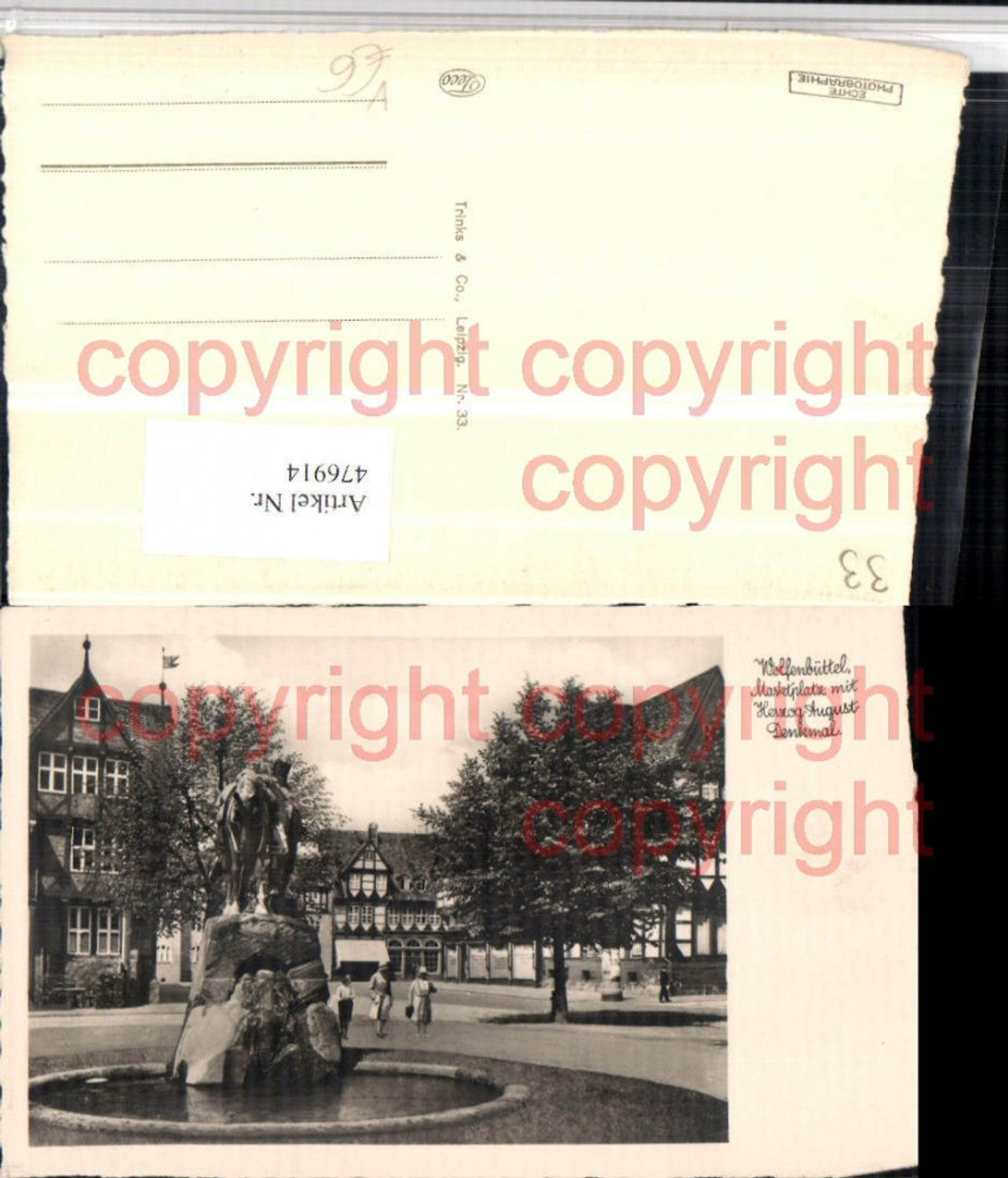 476914,Wolfenbüttel Marktplatz m. Herzog-August-Denkmal pub Trinks & Co