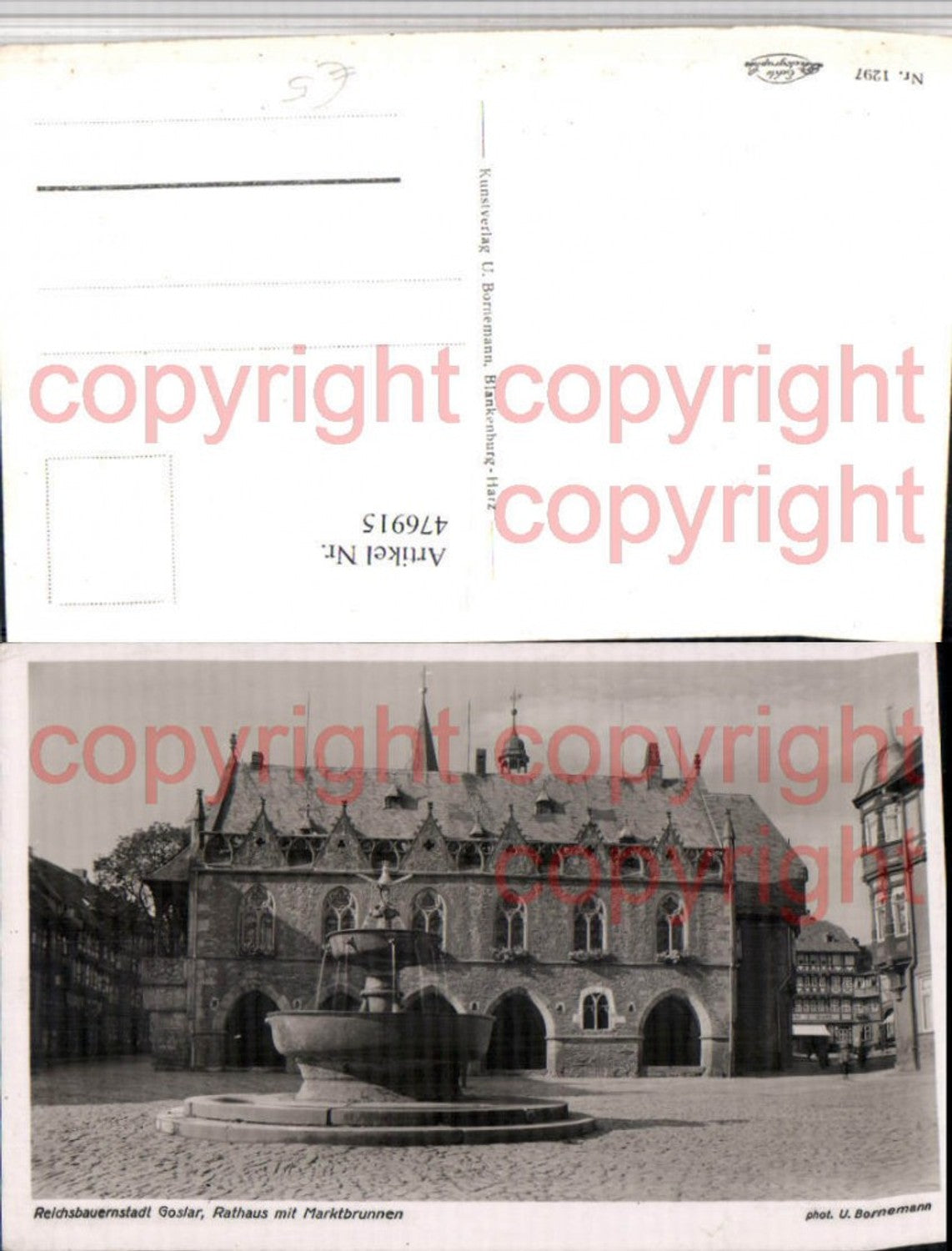 476915,Goslar am Harz Rathaus m. Marktbrunnen Brunnen