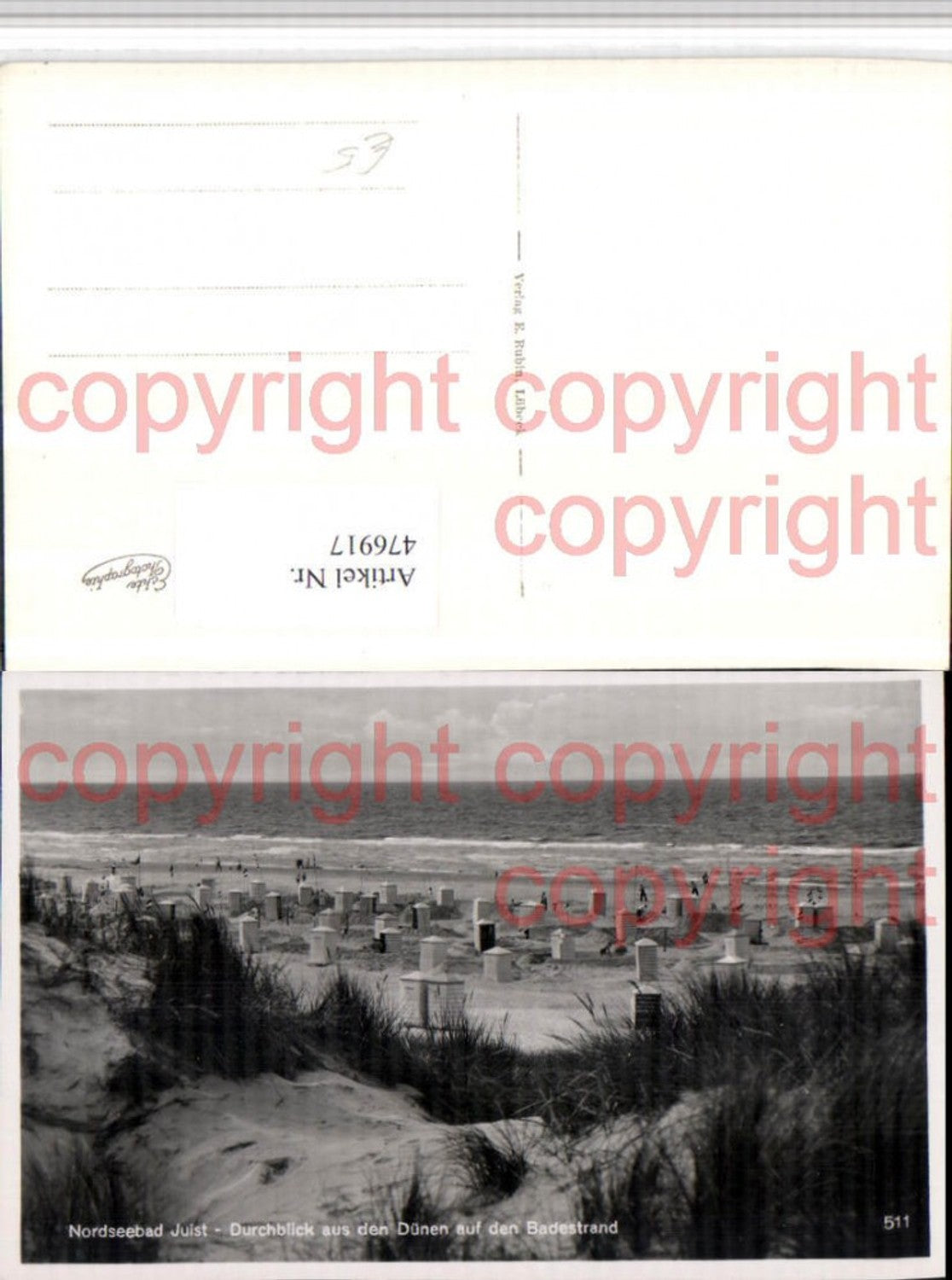 476917,Nordseebad Juist Durchblick aus den Dünen auf Badestrand