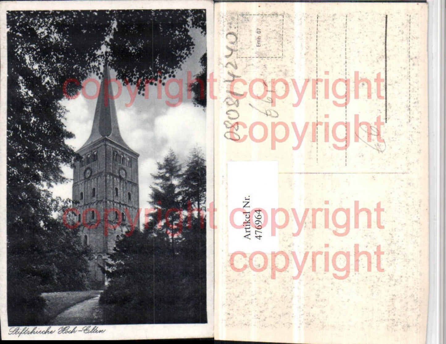 476964,Hoch-Elten b. Emmerich am Rhein Stiftskirche Turm