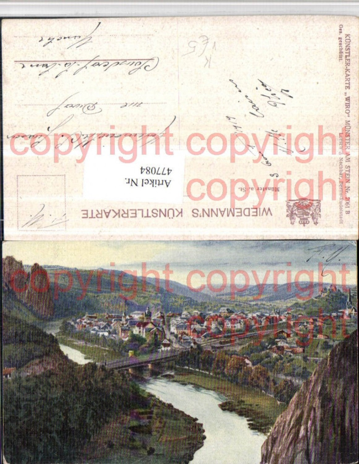 477084,Künstler AK Münster am Stein Totale pub Wiro 2061B