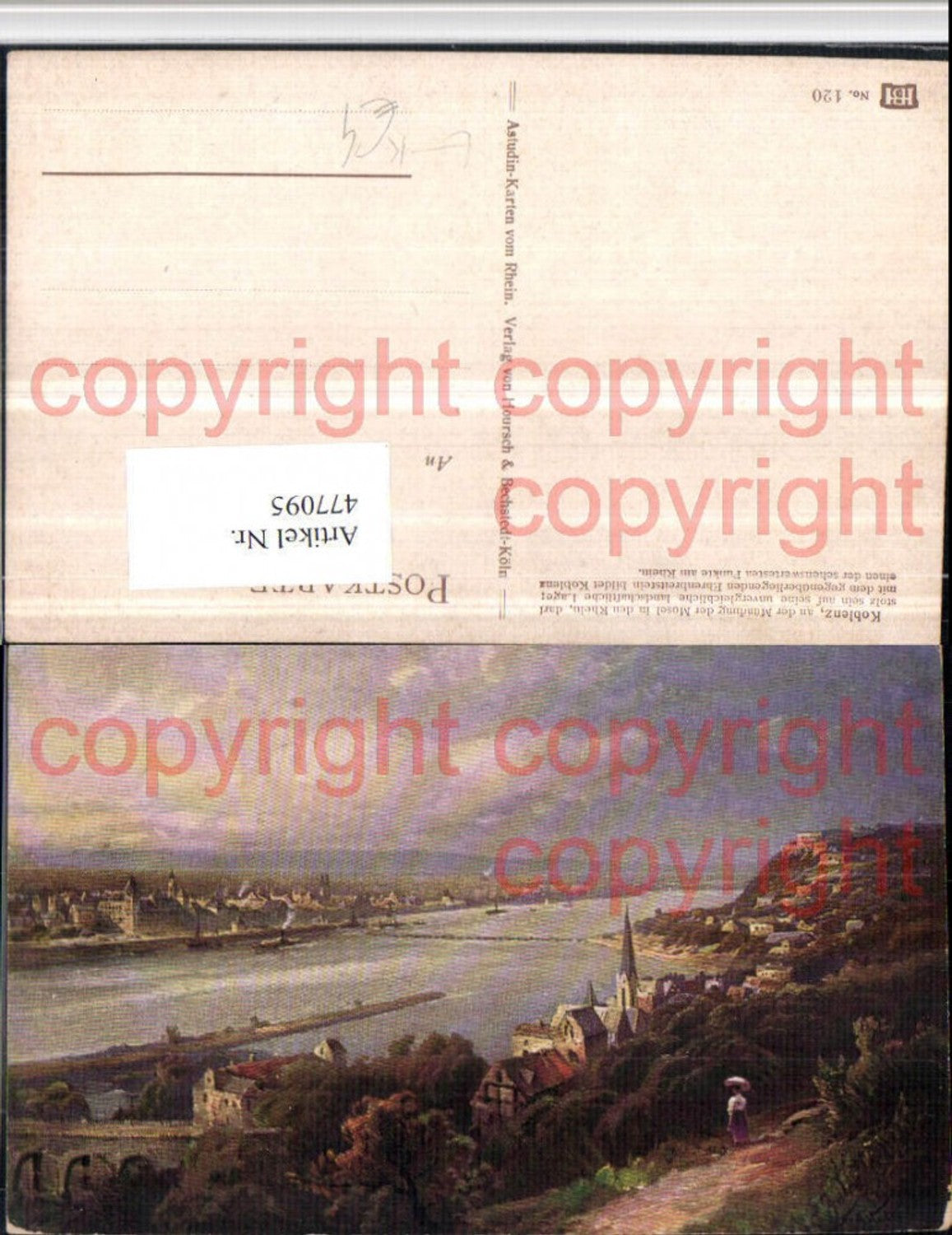 477095,Künstler AK N. Astudin Koblenz am Rhein Teilansicht