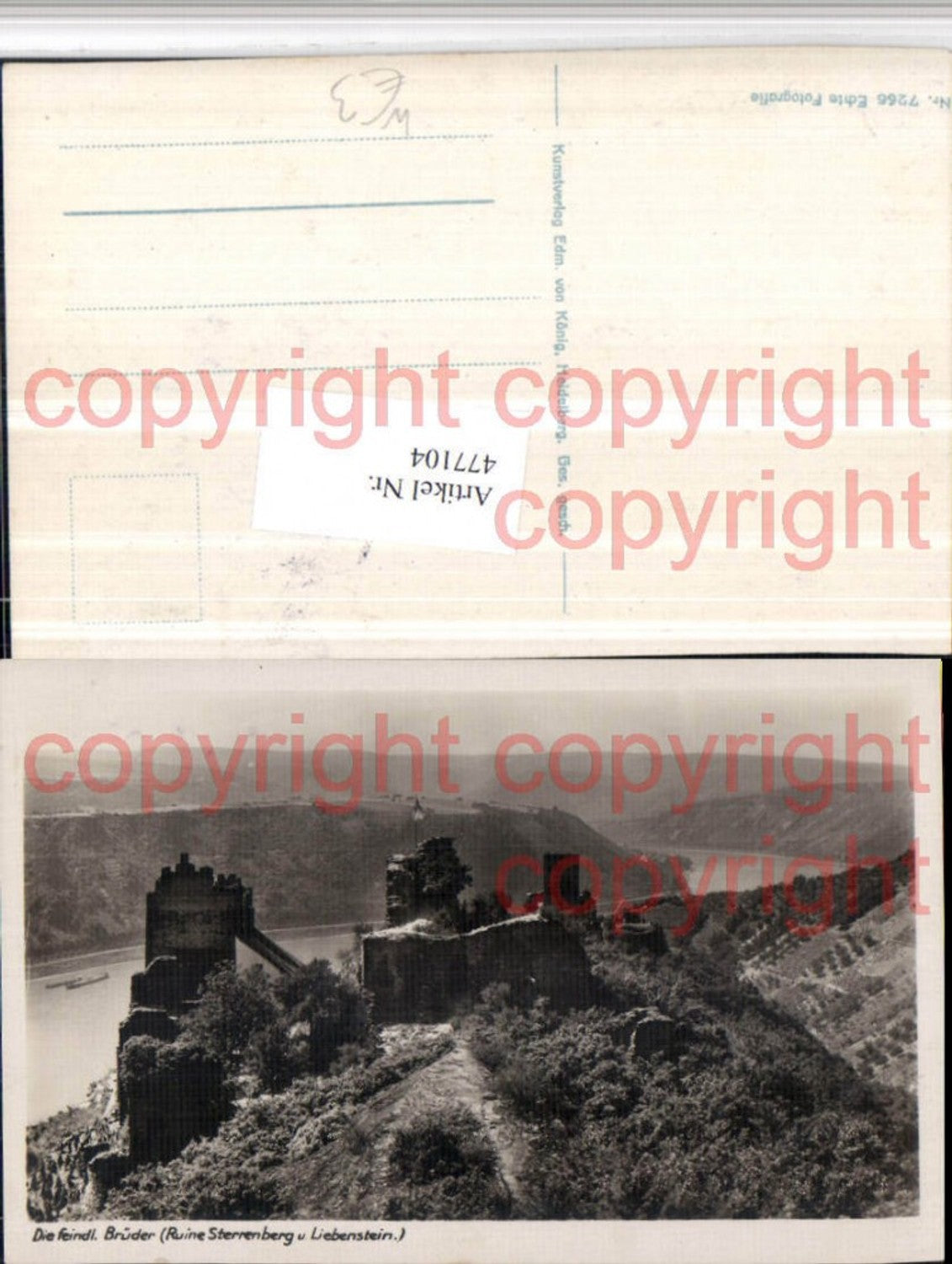 477104,Feindlichen Brüder Ruine Sterrenberg u. Liebenstein b. Kamp-Bornhofen