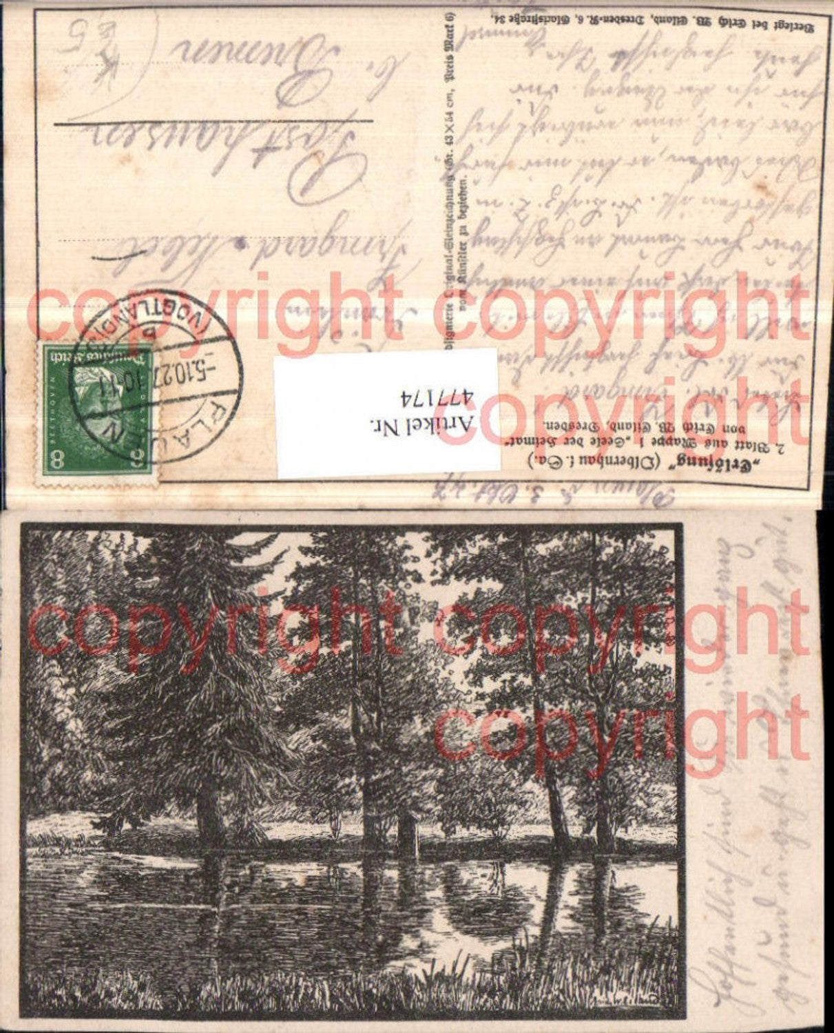 477174, Artist AK Erich W. Eiland Olbernhau Redemption Party