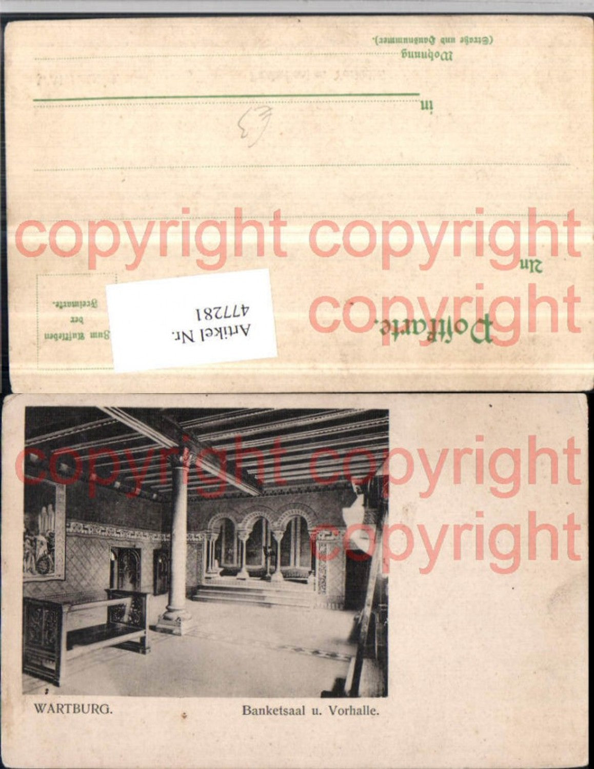 477281, Eisenach Wartburg Banquet Hall and Vestibule Interior View
