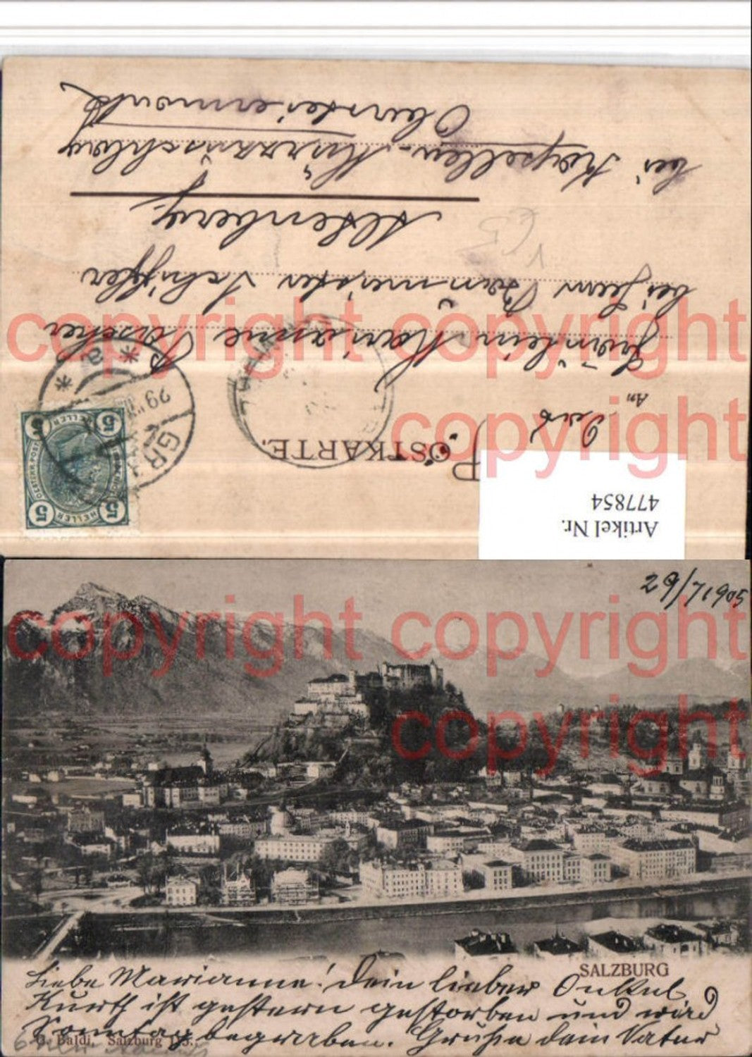 477854,Salzburg Totale m. Festung Bergkulisse pub G. Baldi 115