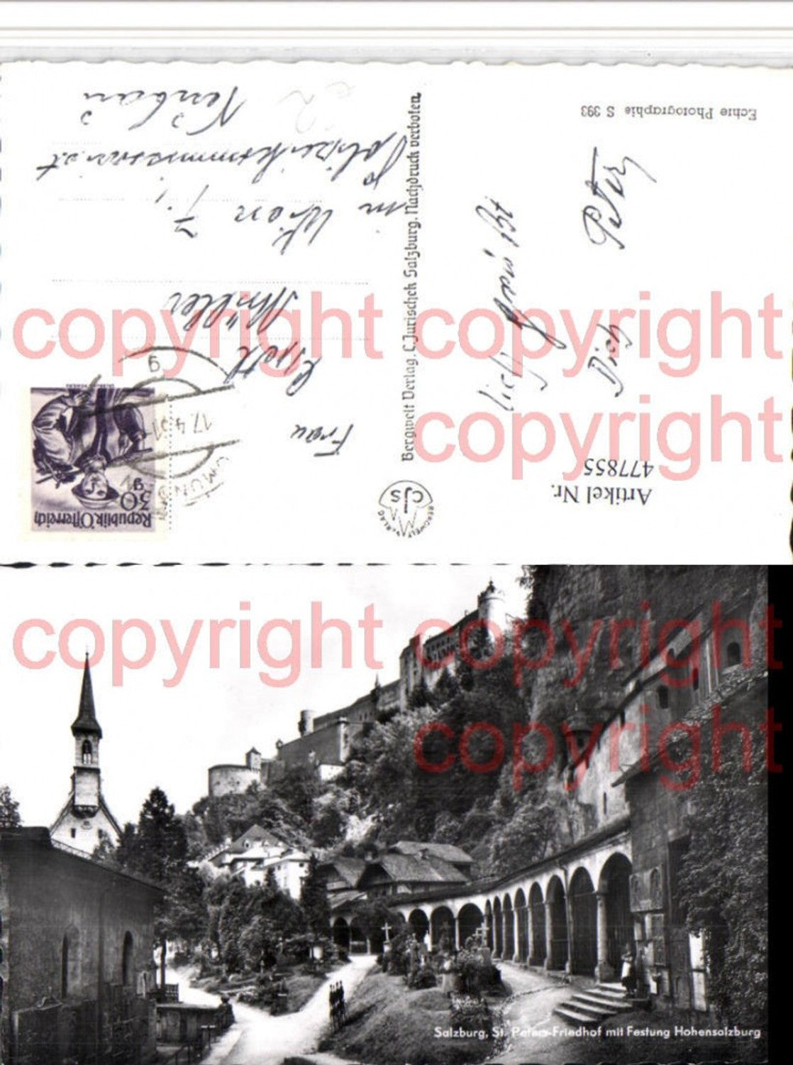 477855,Salzburg St. Peter Friedhof m. Festung Hohensalzburg