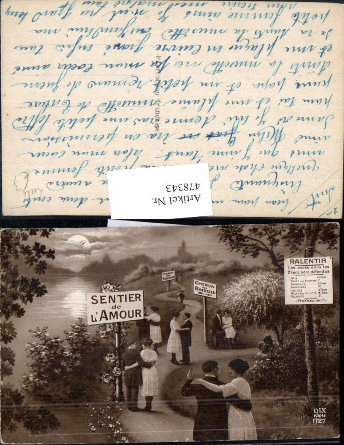 478343,Paare Liebe Sentier de l Amour Mondgesicht pub DIX Paris 1727