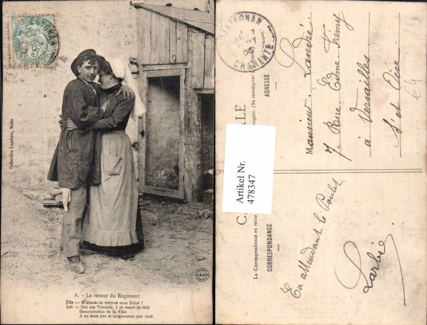 478347,Paar Liebe Umarmung Le retour du Regiment