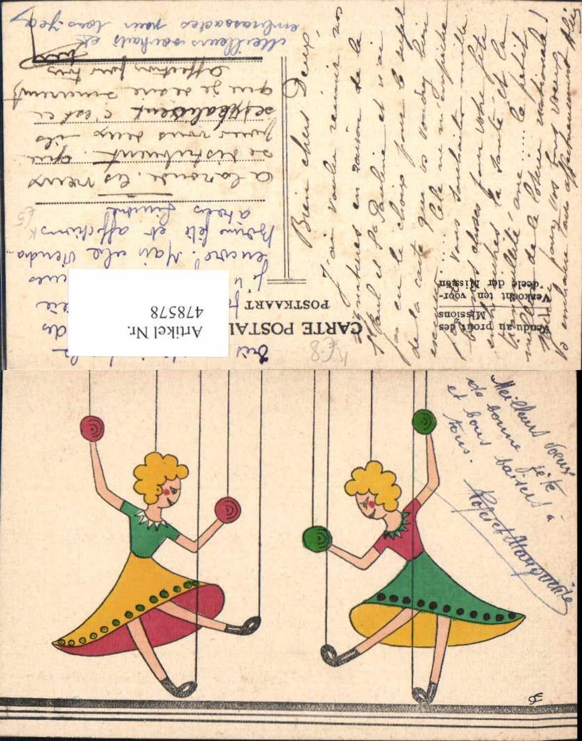 478578,Künstler Ak Puppen Puppentheater Marionetten