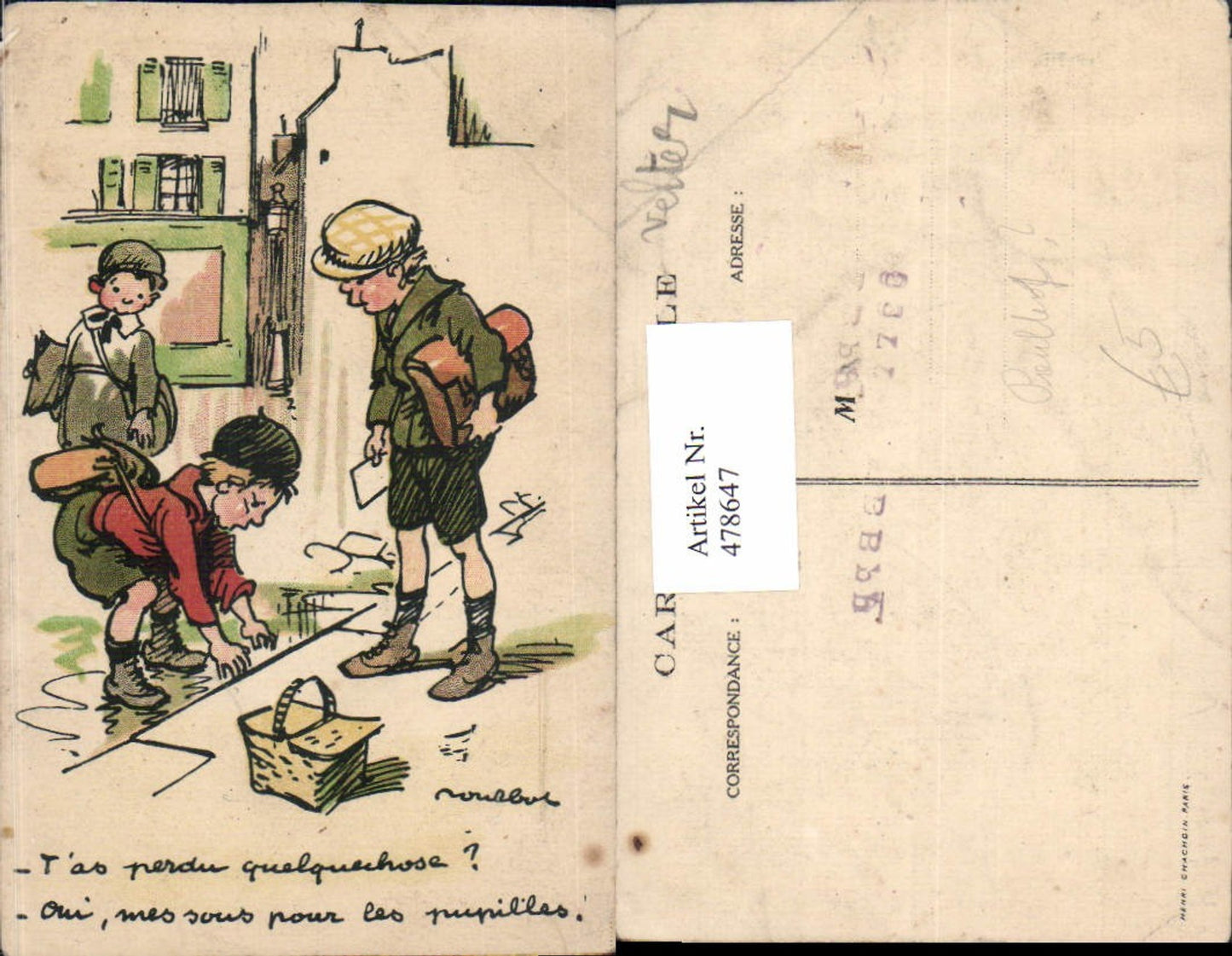 478647,Künstler Ak Poulbot Kinder Schultsche Schule Händewaschen Humor