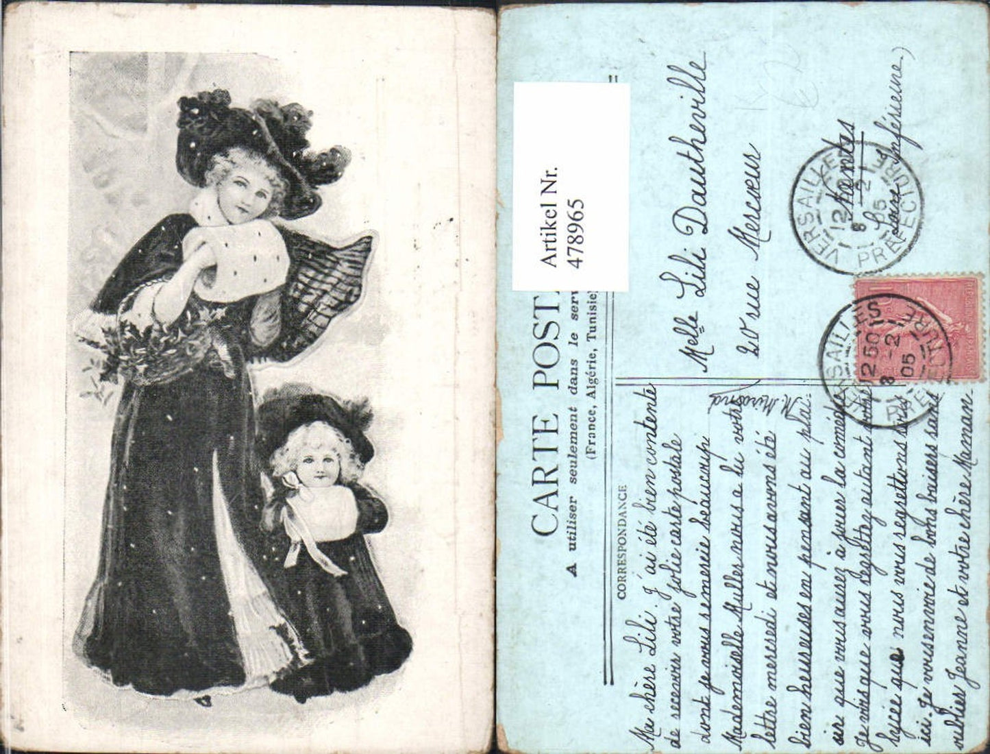 478965,Künstler Ak Frau als Mutter Mode Muff Pelzmode Korb Stechpalmenzweige