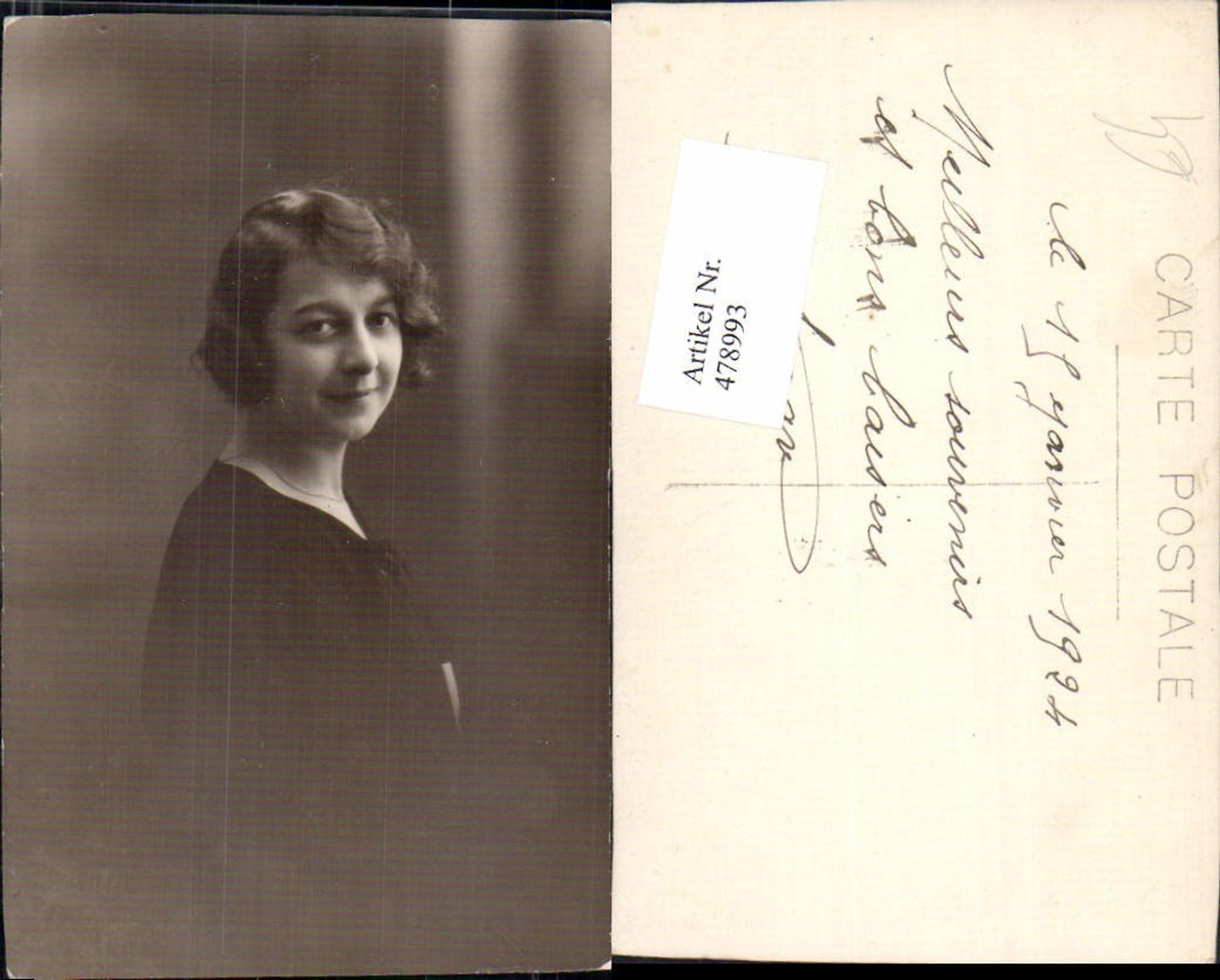 478993,Foto Ak Frau Halskette Portrait