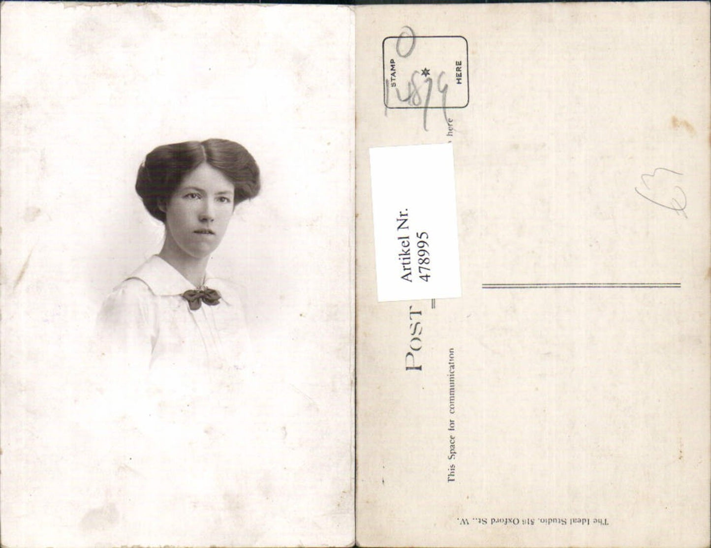 478995, Woman in Dress with Bow Tie Portraits