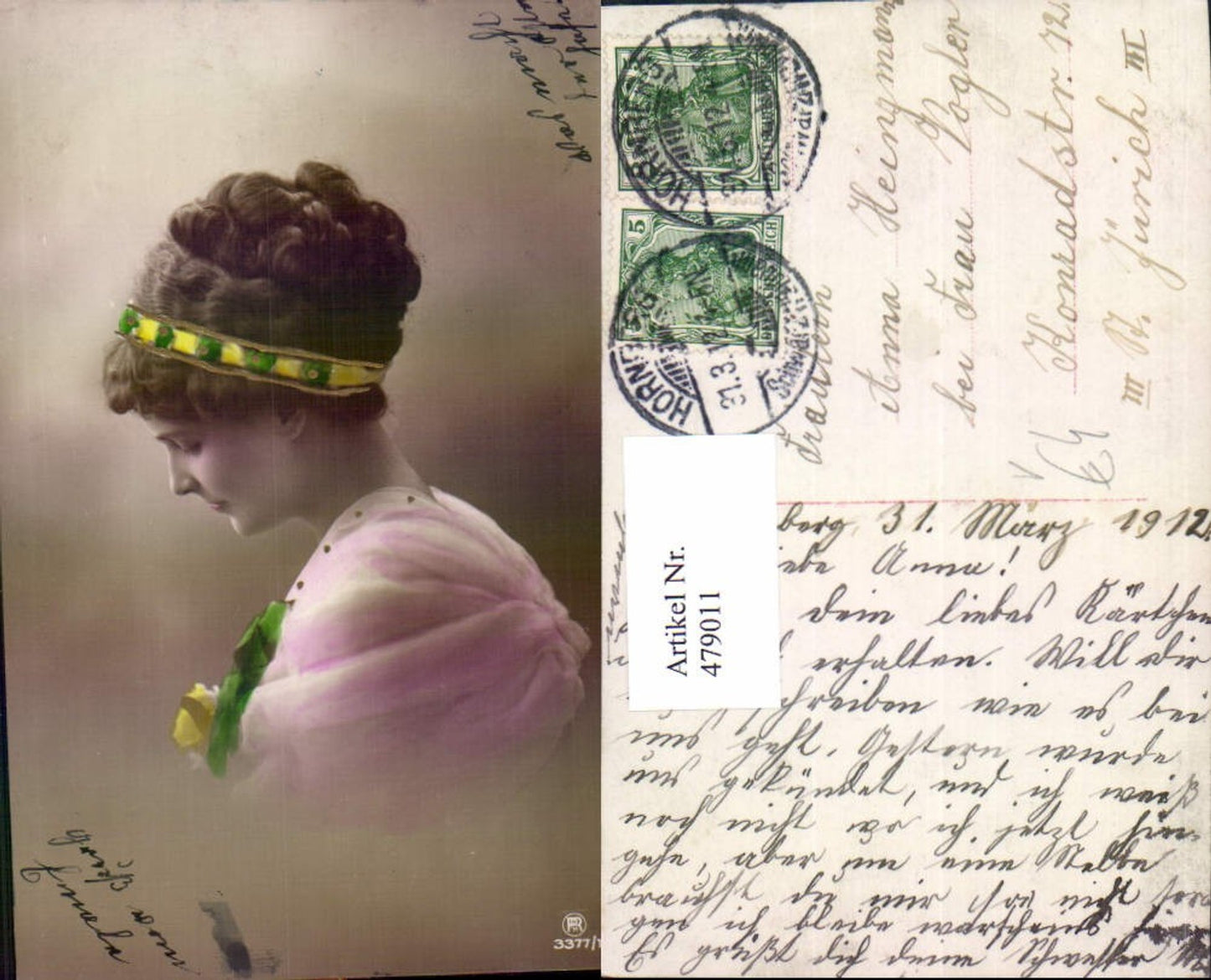 479011,Frau Lockenkopf Haarband Portrait pub RPH 3377/1