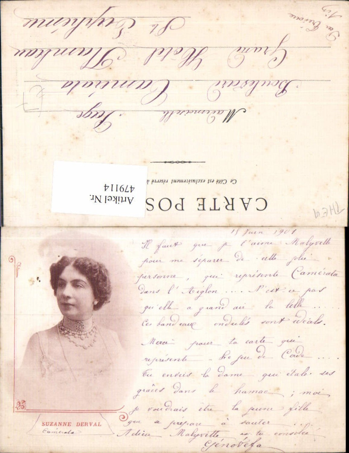 479114,Suzanne Derval Frau Halskette Schmuck Portrait