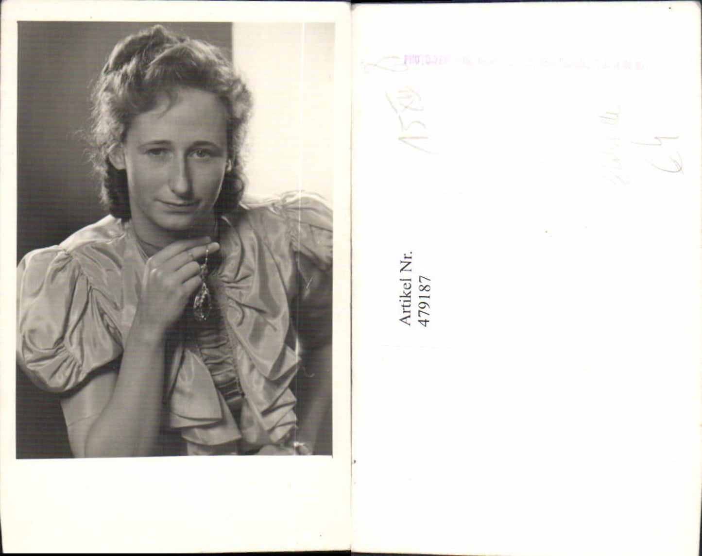479187,Foto Ak Frau Lockenkopf Halskette Portrait