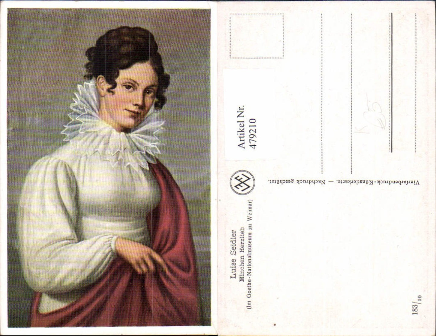 479210,Künstler Ak Luise Seidler Minchen Herzlieb Frau Kleid Lockenkopf