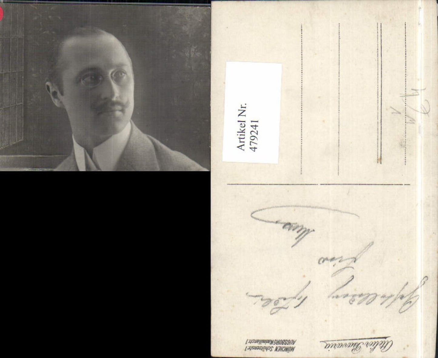 479241,Foto Ak Mann m. Brille Portrait Anzug pub Atelier Bavaria München Augsburg