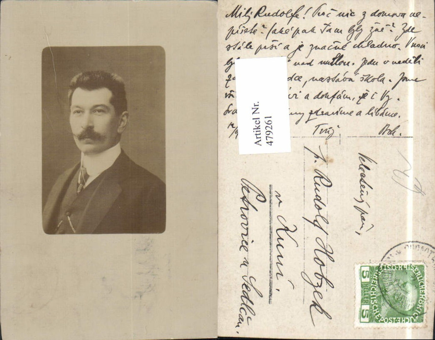 479261,Foto Ak Mann Anzug Portrait Passepartout