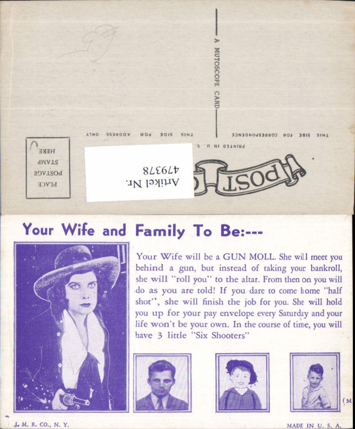479378,Frau mit Hut Waffe Your Wife and Family to be Gun Moll