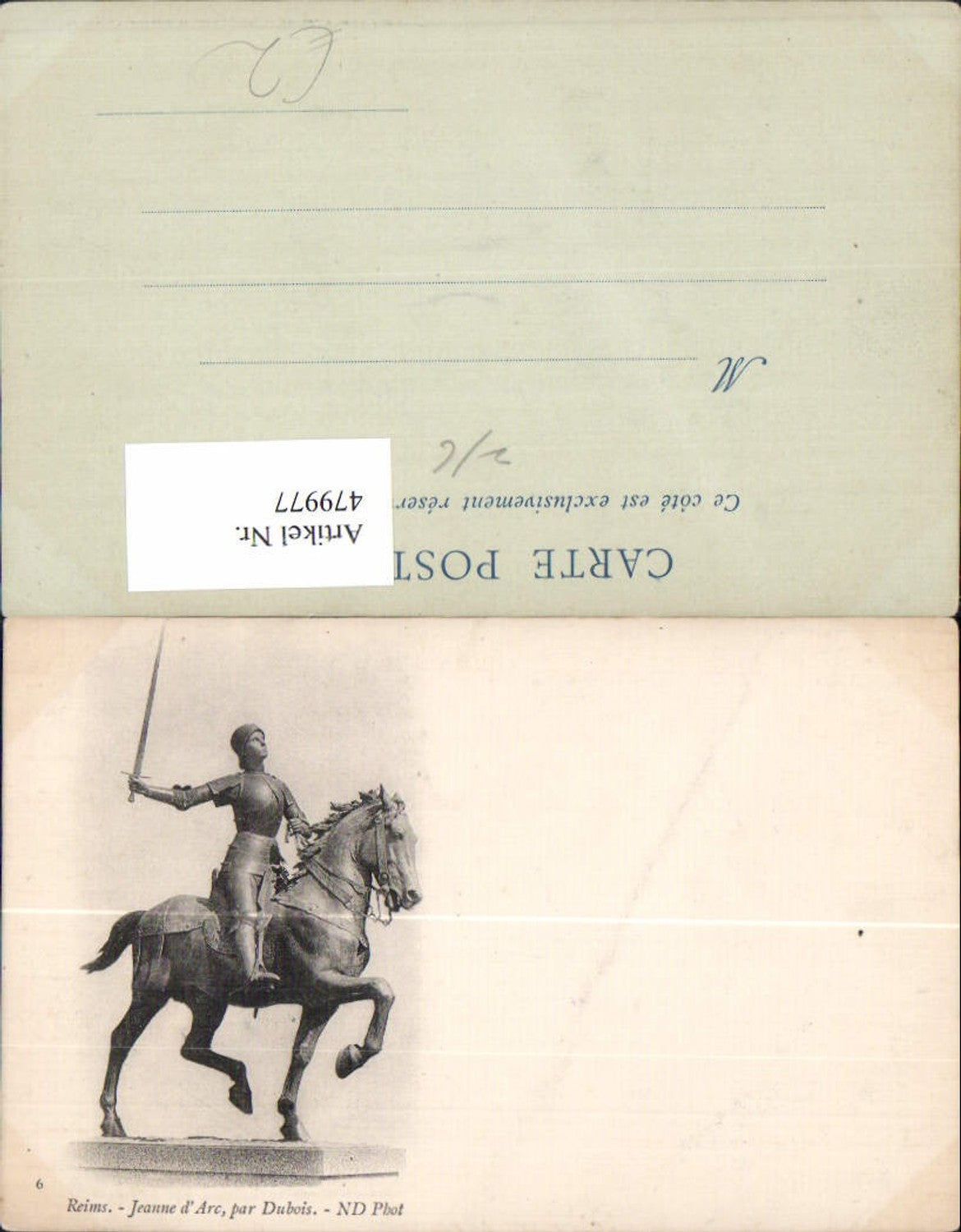 479977,Statue Reims Jeanne d Arc par Dubois Ritter Rüstung