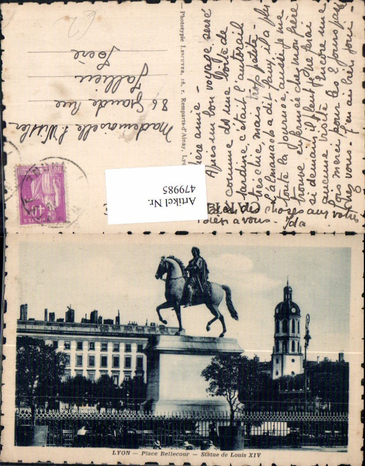 479985,Lyon Place Bellecour Statue de Louis XIV