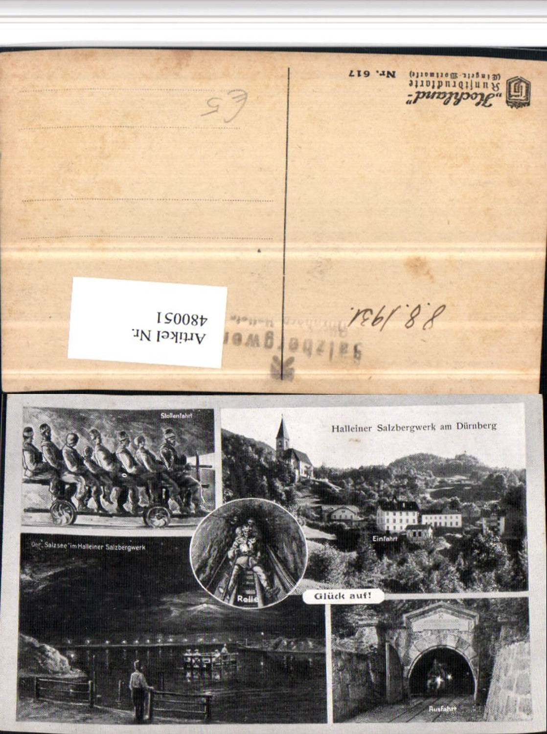 480051,Hallein Dürrnberg Salzbergwerk Stollenfahrt See Mehrbildkarte