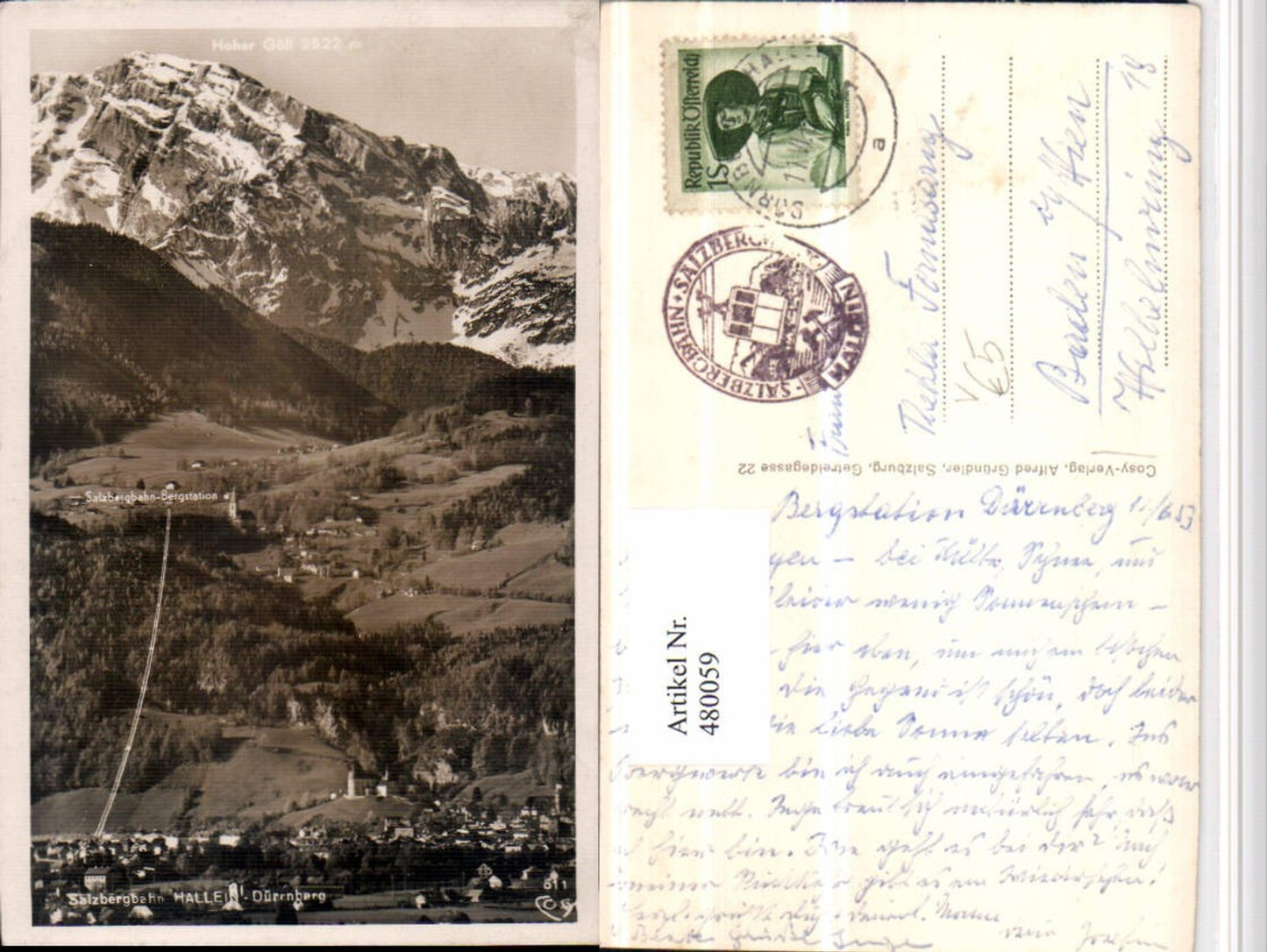 480059,Hallein Totale m. Dürrnberg Salzbergwerk Bergkulisse pub Cosy 611
