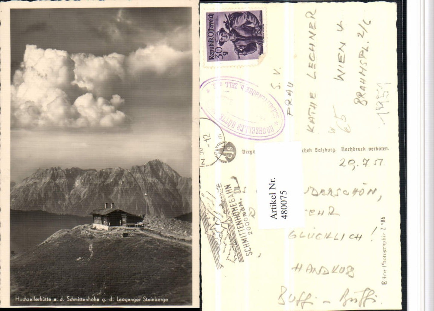 480075,Hochzellerhütte auf d. Schmittenhöhe b. Zell am See Bergkulisse