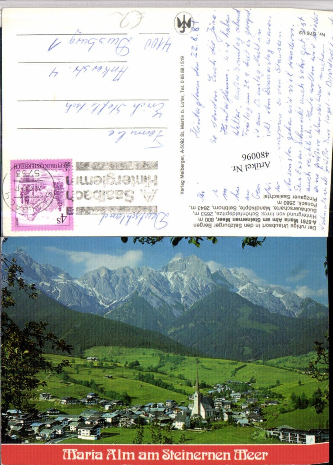 480096,Maria Alm am Steinernen Meer Totale Bergkulisse