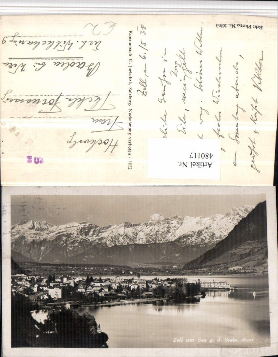 480117,Zell am See Totale geg. Steinernes Meer Bergkulisse