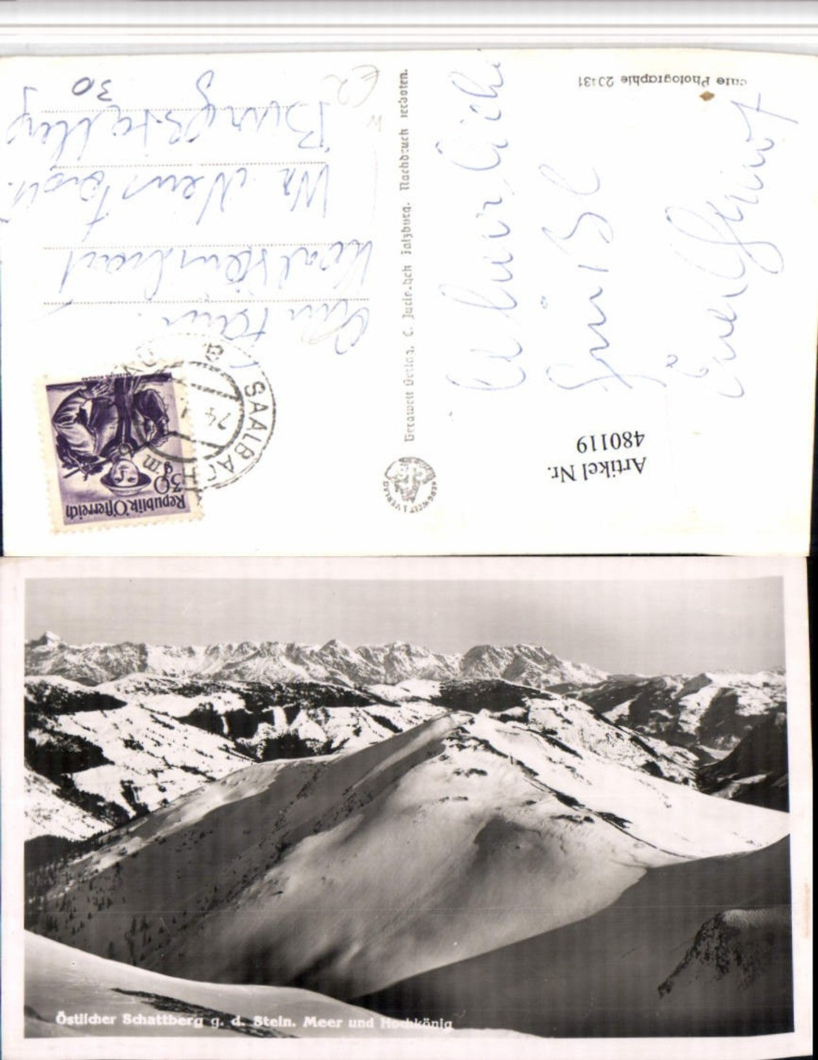 480119,Schattberg b. Saalbach geg. Steinernes Meer Bergkulisse